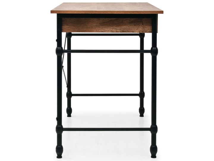 vidaXL Biurko z szufladą, 110 x 55 x 75 cm, kolor dębowy Stal Biurko komputerowe Biurko konsola Szerokość 110 cm Głębokość 55 cm Drewno Płyta MDF Styl Industrialny