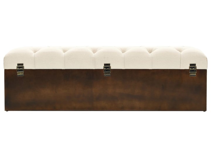 vidaXL Ławka ze schowkiem, lite drewno i tkanina, 120 x 30 x 38 cm Skrzynia Kategoria Ławki do salonu