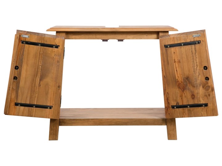 vidaXL Szafka łazienkowa pod umywalkę, drewno sosnowe, 70x32x63 cm Szerokość 70 cm Głębokość 32 cm Szafki Stojące Rodzaj frontu Drzwiczki