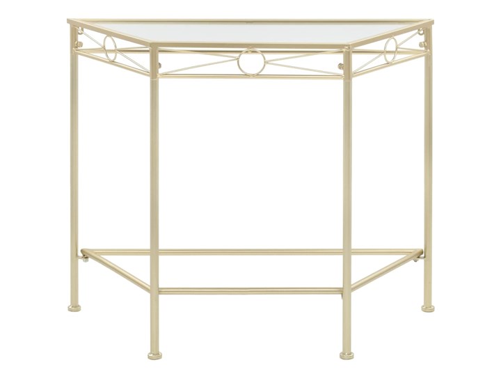 vidaXL Stolik boczny w stylu vintage, metalowy, 87 x 34 x 73 cm, złoty Głębokość 34 cm Z samym blatem Szerokość 87 cm Kategoria Konsole