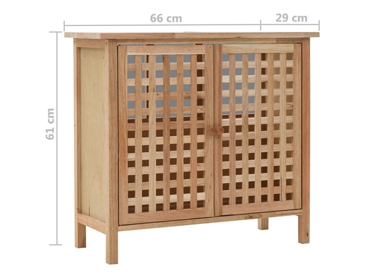 vidaXL Szafka pod umywalkę z drewna orzecha włoskiego, 66 x 29 x 61 cm Szafki Głębokość 29 cm Drewno Wysokość 66 cm Rodzaj frontu Drzwiczki