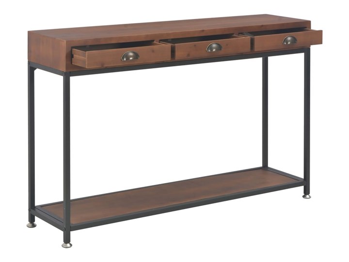 vidaXL Stolik konsola z 3 szufladami, 120x30x76 cm, drewno jodłowe Głębokość 30 cm Z szufladą Z półką Styl Tradycyjny Szerokość 120 cm Metal Kategoria Konsole