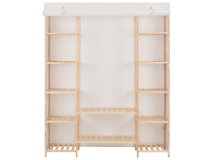 vidaXL Szafa, biała, 135 x 40 x 170 cm, materiałowa
