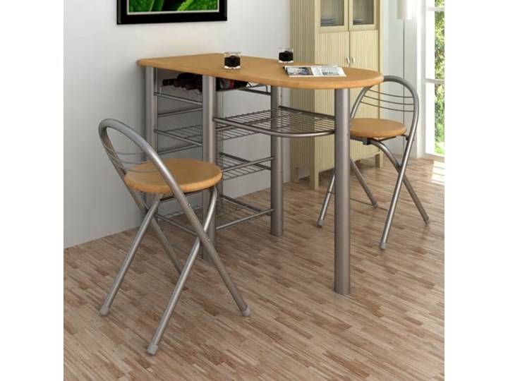 vidaXL Zestaw do baru lub kuchni, stół i krzesła, drewno Liczba krzeseł 2 krzesła