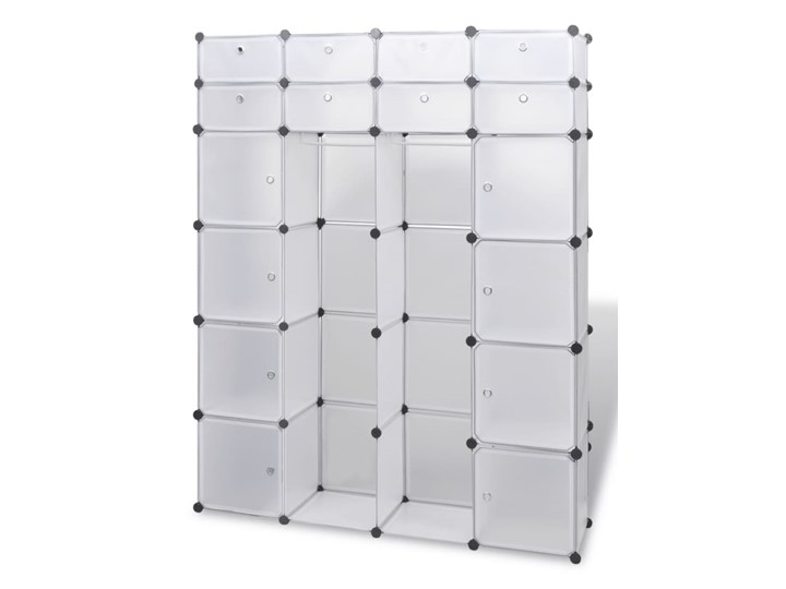 vidaXL Szafa modułowa z 18 przegrodami, biała, 37 x 146 x 180,5 cm Szerokość 146 cm Plastik Stal Tworzywo sztuczne Głębokość 37 cm Metal Kolor Biały