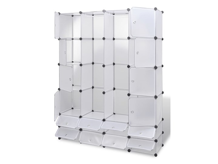 vidaXL Szafa modułowa z 18 przegrodami, biała, 37 x 146 x 180,5 cm Szerokość 146 cm Plastik Tworzywo sztuczne Metal Głębokość 37 cm Stal Pomieszczenie Sypialnia