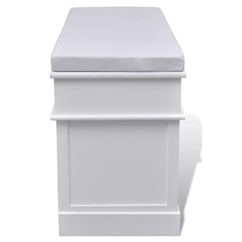 vidaXL Ławka z poduszką, 2 szufladami i 3 koszami, biała
