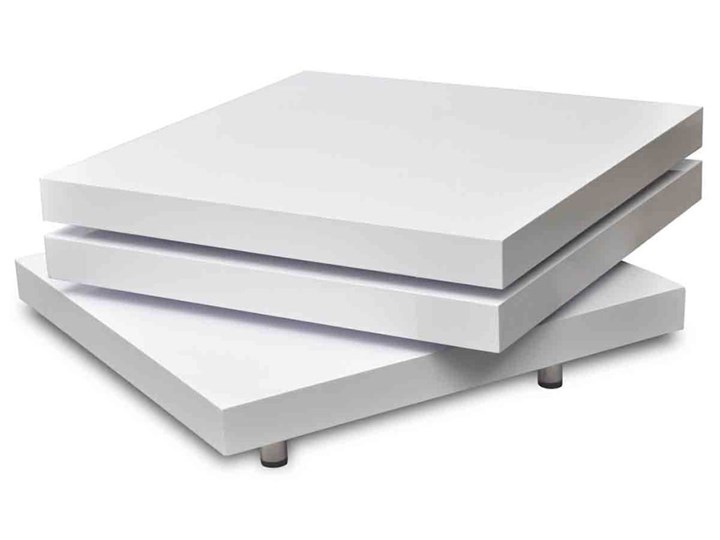 vidaXL 3-poziomowy stolik o wysokim połysku, biały Płyta MDF Wysokość 31 cm Rodzaj nóg Bez nóg