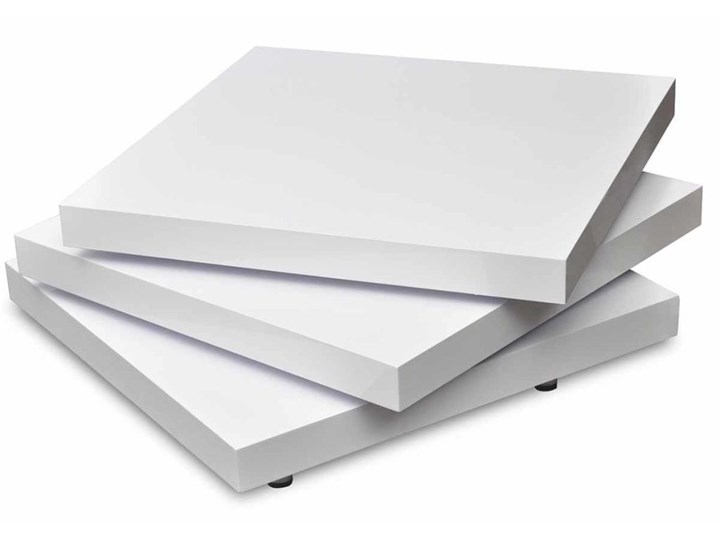 vidaXL 3-poziomowy stolik o wysokim połysku, biały Wysokość 31 cm Płyta MDF Styl Nowoczesny