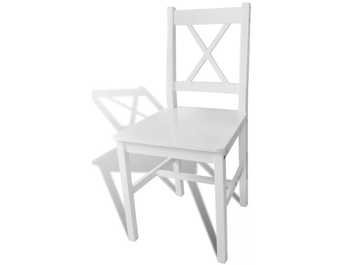 vidaXL Krzesła stołowe, 4 szt., białe, drewno sosnowe Głębokość 45 cm Wysokość 86 cm Głębokość 45,5 cm Wysokość 85,5 cm Styl Prowansalski Szerokość 41,5 cm Kategoria Krzesła kuchenne