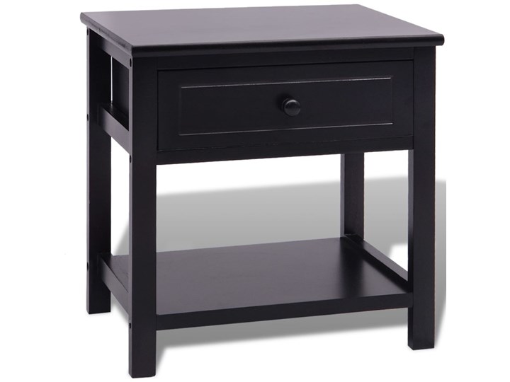 vidaXL Szafka nocna drewniana, czarna Drewno Płyta MDF Głębokość 29 cm Płyta laminowana Wysokość 42 cm Nocne Szerokość 40 cm Uniwersalne Kategoria Szafki i regały