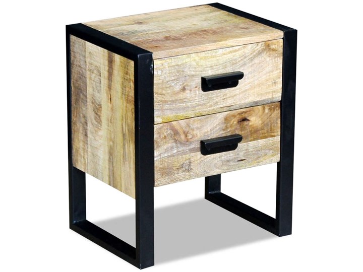 vidaXL Stolik boczny z 2 szufladami, drewno mango, 43x33x51 cm Nocne Uniwersalne Szerokość 43 cm Głębokość 33 cm Metal Pomieszczenie Salon Pomieszczenie Sypialnia