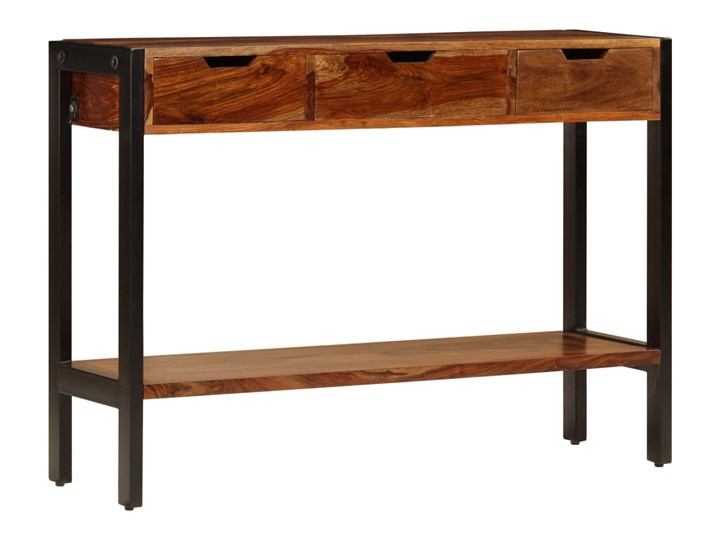 vidaXL Szafka z 3 szufladami, 110x35x75 cm, lite drewno sheesham Głębokość 35 cm Szerokość 110 cm Stal nierdzewna Z szufladą Z półką Kategoria Konsole