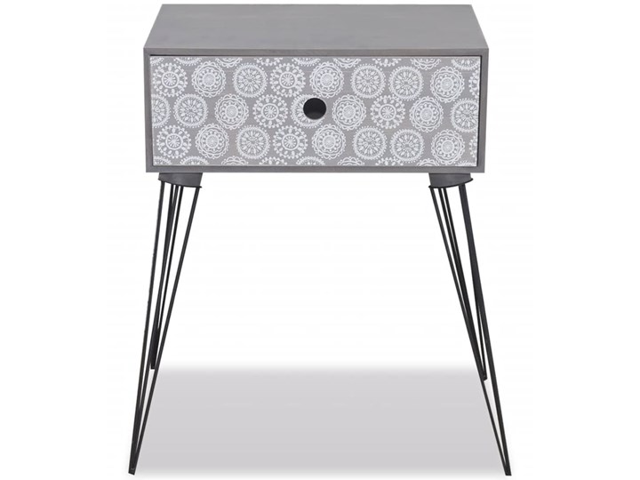 vidaXL Szafka nocna z szufladą, 2 szt., szara Stal Metal Płyta MDF Płyta laminowana Na zdjęcia Kolor Szary