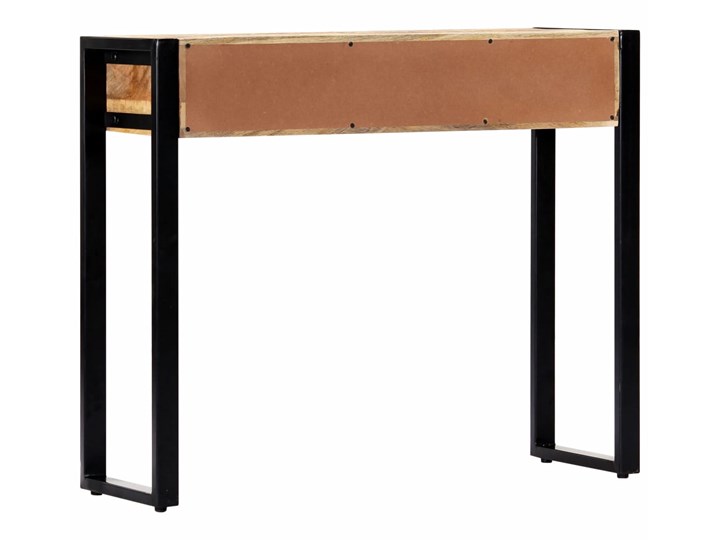 vidaXL Stolik typu konsola, 90 x 30 x 75 cm, lite drewno mango Z półką Stal nierdzewna Głębokość 30 cm Z szufladą Szerokość 90 cm Styl Vintage