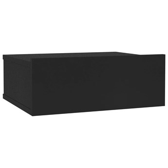 vidaXL Wisząca szafka nocna, czarna, 40 x 30 x 15 cm, płyta wiórowa
