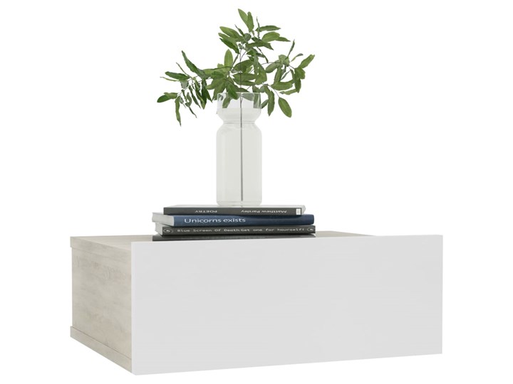 vidaXL Wisząca szafka nocna, biel i dąb Sonoma, 40x30x15 cm Płyta MDF Kategoria Szafki nocne Drewno Wysokość 40 cm Płyta meblowa Szerokość 40 cm Kolor Biały