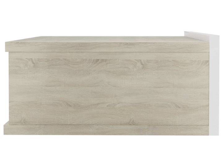 vidaXL Wisząca szafka nocna, biel i dąb Sonoma, 40x30x15 cm Płyta MDF Płyta meblowa Wysokość 40 cm Kategoria Szafki nocne Drewno Szerokość 40 cm Kolor Biały