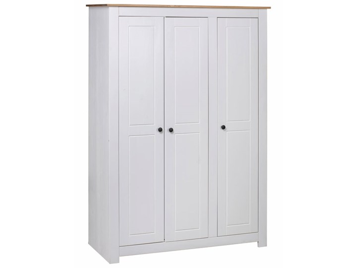 vidaXL Szafa trzydrzwiowa, biała, 118x50x171,5 cm, sosna, seria Panama Głębokość 50 cm Wysokość 171 cm Drewno Szerokość 118 cm Lustro