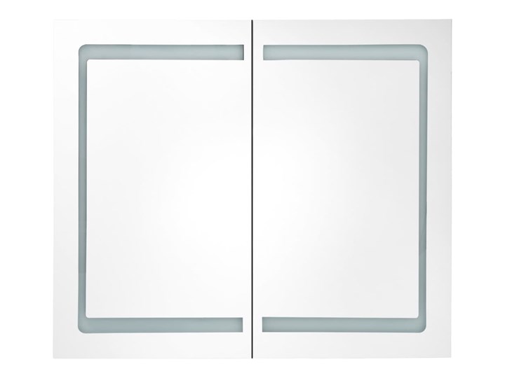 vidaXL Szafka łazienkowa z lustrem i LED, 80 x 12,2 x 68 cm Wiszące Głębokość 12 cm Szerokość 80 cm Szkło Wysokość 80 cm Głębokość 13 cm Szafki Płyta MDF Rodzaj frontu Drzwiczki