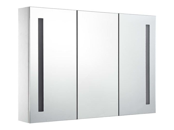 vidaXL Szafka łazienkowa z lustrem i LED, 89 x 14 x 62 cm Szafki Szerokość 89 cm Rodzaj frontu Drzwiczki Głębokość 14 cm Płyta MDF Wiszące Szkło Kategoria Szafki stojące