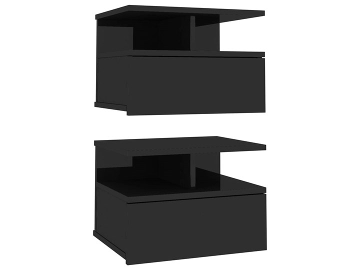 vidaXL Wiszące szafki nocne, 2 szt, wysoki połysk, czarne, 40x31x27 cm Głębokość 31 cm Płyta MDF Płyta laminowana Uniwersalne Płyta meblowa Szerokość 40 cm Pomieszczenie Sypialnia