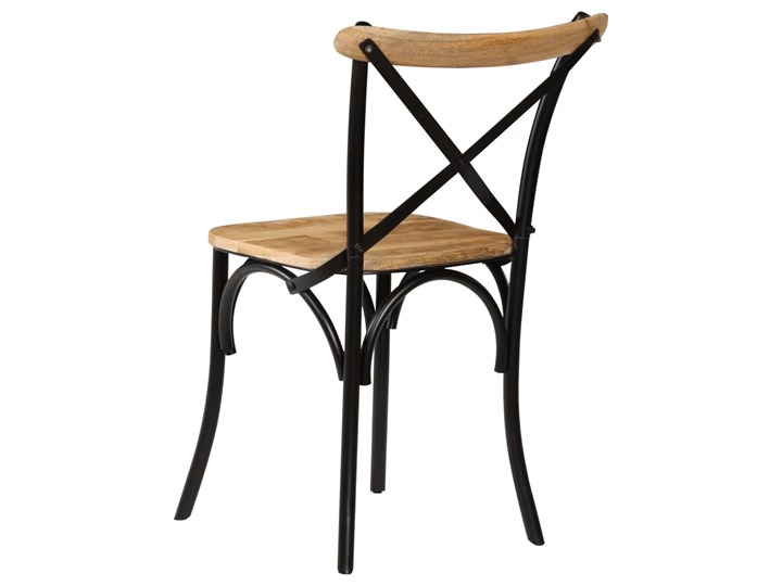 vidaXL Krzesła do jadalni, krzyżowe, 6 szt., czarne, lite drewno mango Pomieszczenie Kuchnia Szerokość 51 cm Metal Wysokość 84 cm Głębokość 52 cm Kolor Brązowy