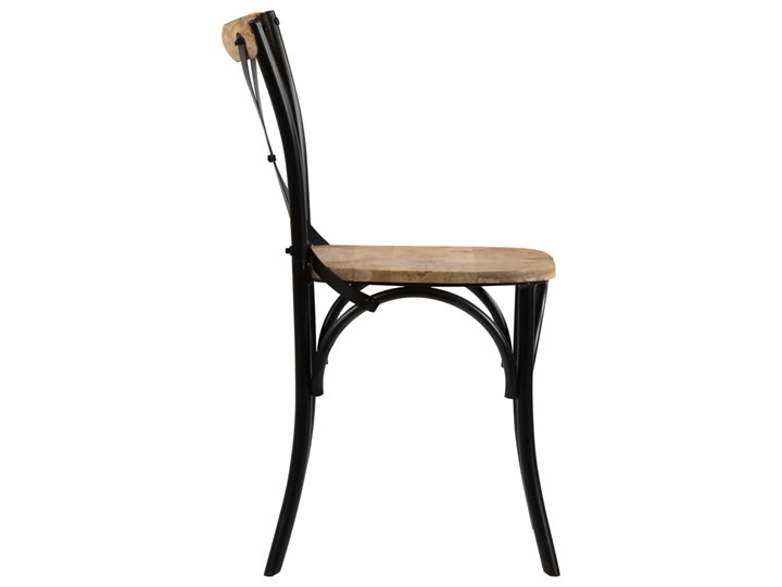 vidaXL Krzesła do jadalni, krzyżowe, 6 szt., czarne, lite drewno mango Szerokość 51 cm Kategoria Krzesła kuchenne Głębokość 52 cm Wysokość 84 cm Metal Pomieszczenie Jadalnia