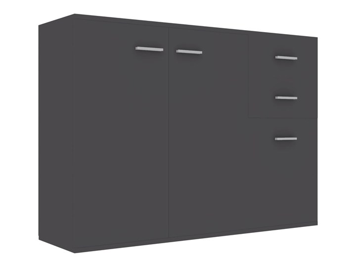 vidaXL Komoda, szara, 105 x 30 x 75 cm, płyta wiórowa Płyta MDF Szerokość 105 cm Z szafkami i szufladami Głębokość 30 cm Kategoria Komody