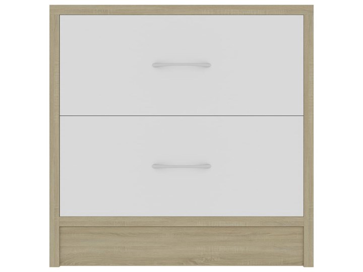 vidaXL Szafka nocna, biel i dąb sonoma, 40x30x40 cm, płyta wiórowa Drewno Płyta laminowana Uniwersalne Nocne Głębokość 30 cm Płyta meblowa Styl Tradycyjny Płyta MDF Typ Nocne