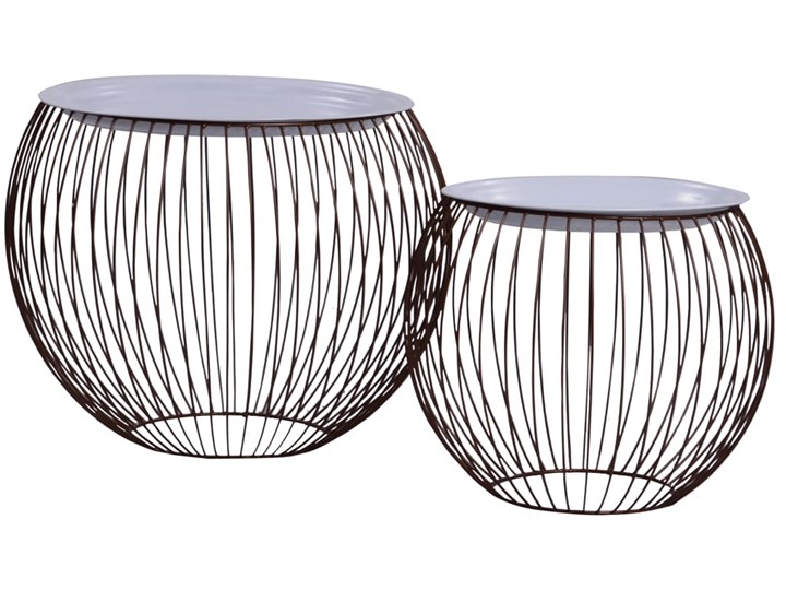 vidaXL Stoliki kawowe, 2 szt., złote Wysokość 33 cm Wysokość 41 cm Płyta MDF Metal Kategoria Stoliki i ławy Kolor Biały