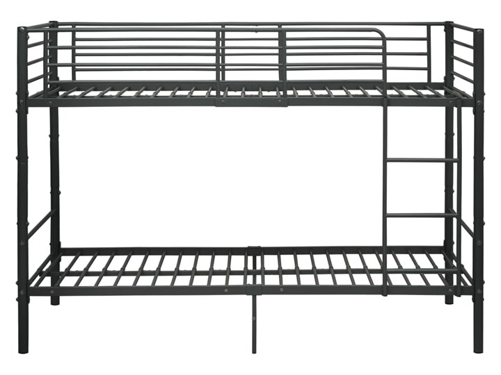 vidaXL Łóżko piętrowe, czarne, metalowe, 90 x 200 cm Rozmiar materaca 90x200 cm