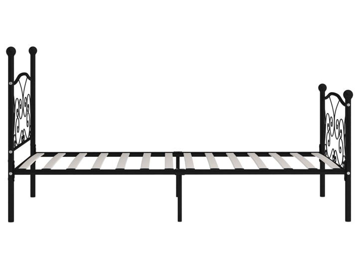 vidaXL Rama łóżka ze stelażem z listw, czarna, metalowa, 90 x 200 cm Łóżko metalowe Kategoria Łóżka do sypialni Pojemnik na pościel Bez pojemnika