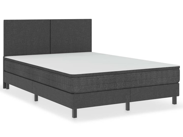 vidaXL Łóżko kontynentalne, szare, tapicerowane, 140x200 cm Łóżko tapicerowane Kategoria Łóżka do sypialni Tkanina Metal Pojemnik na pościel Bez pojemnika