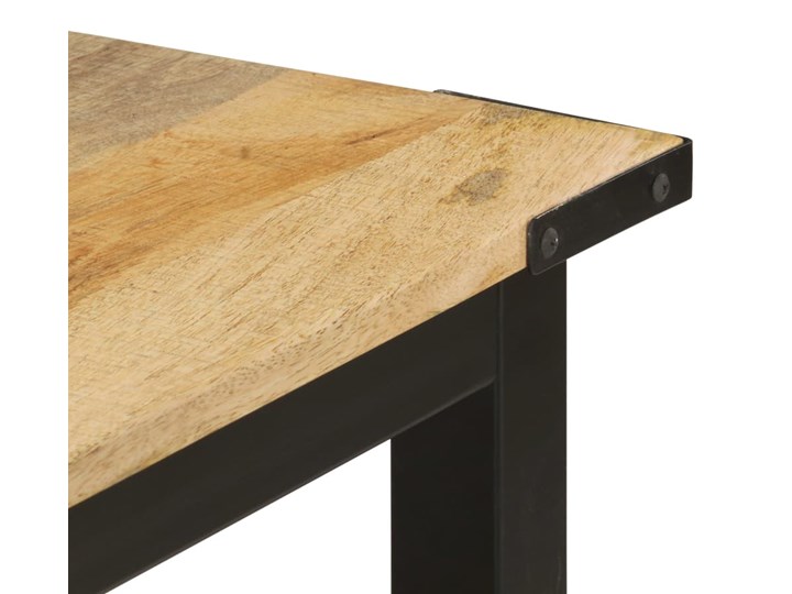 vidaXL Stół jadalniany, 140 x 70 x 76 cm, lite surowe drewno mango Kolor Beżowy Stal Szerokość(n) 70 cm