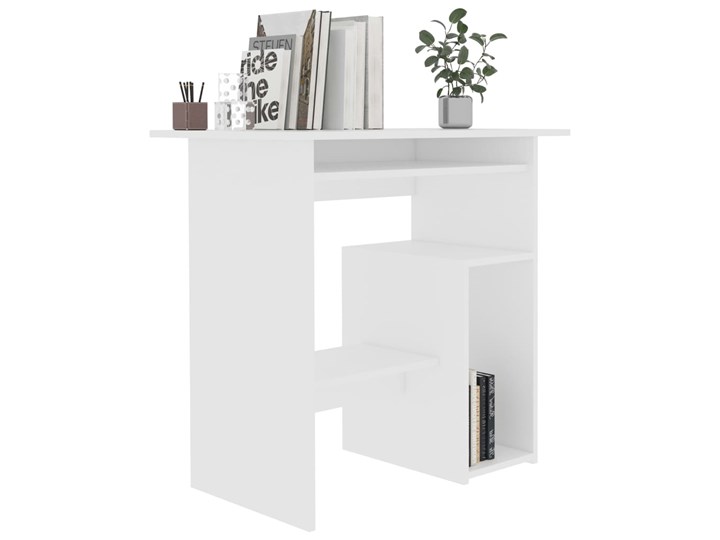 vidaXL Biurko, białe, 80x45x74 cm, płyta wiórowa Głębokość 45 cm Szerokość 154 cm Biurko komputerowe Płyta MDF Kategoria Biurka