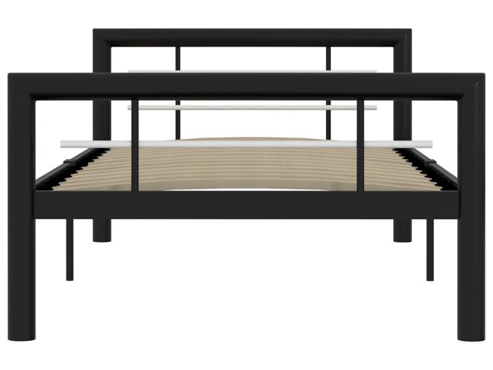 vidaXL Rama łóżka, czarno-biała metalowa, 100 x 200 cm Kolor Biały Łóżko metalowe Styl Tradycyjny