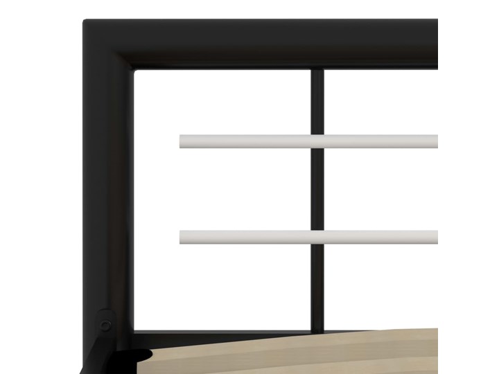 vidaXL Rama łóżka, czarno-biała metalowa, 100 x 200 cm Łóżko metalowe Styl Tradycyjny Liczba miejsc Jednoosobowe