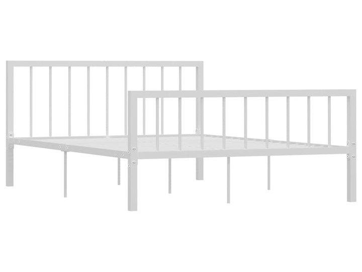 vidaXL Rama łóżka, biała, metalowa, 140 x 200 cm Łóżko metalowe Styl Tradycyjny