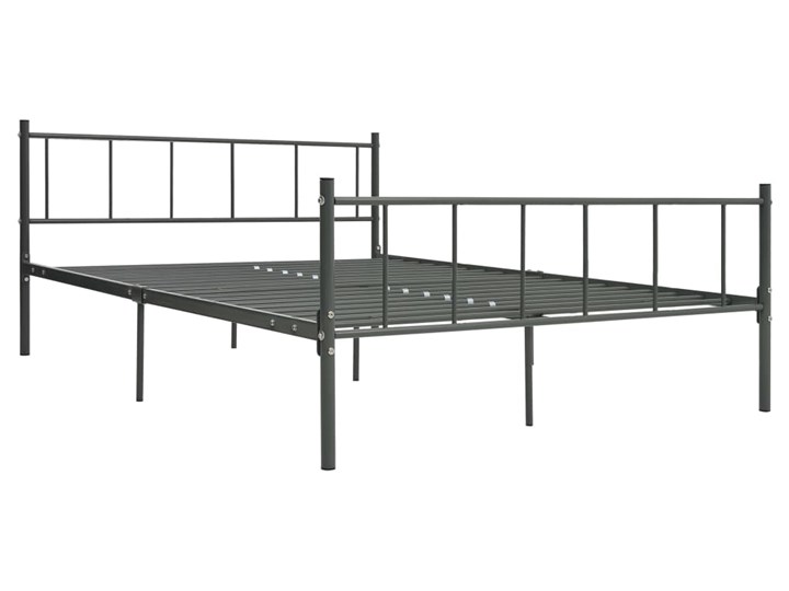 vidaXL Rama łóżka, szara, metalowa, 200 x 200 cm Liczba miejsc Dwuosobowe Łóżko metalowe Rozmiar materaca 200x200 cm