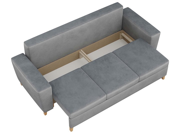 NOWOCZESNA SOFA DO SALONU Z POJEMNIKIEM - ELIO - TKANINA VELUTTO Stała konstrukcja Głębokość 90 cm Kolor Szary