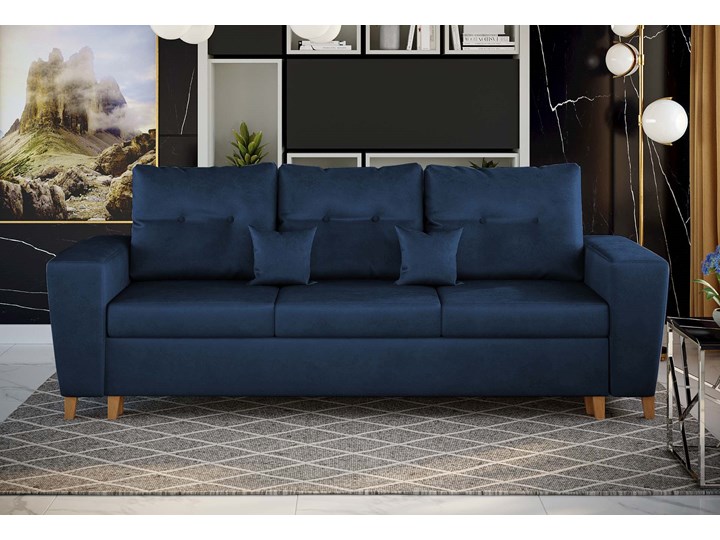 NOWOCZESNA SOFA DO SALONU Z POJEMNIKIEM - ELIO - TKANINA VELUTTO Typ Gładkie Głębokość 90 cm Stała konstrukcja Kolor Szary