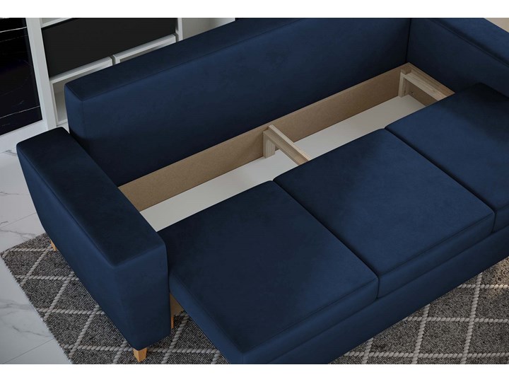 NOWOCZESNA SOFA DO SALONU Z POJEMNIKIEM - ELIO - TKANINA VELUTTO Stała konstrukcja Głębokość 90 cm Rozkładanie