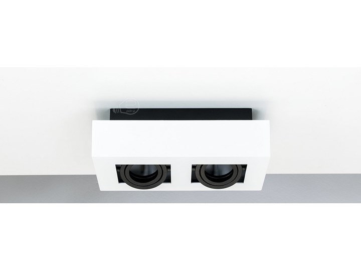 Lampa sufitowa natynkowa OSMIN 2 White IP20 kwadratowa podwójna biało - czarna mat EDO777145 EDO Prostokątne Oprawa stropowa Kwadratowe Kolor Czarny