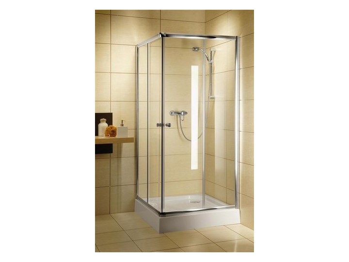 Kabina 80x80 profil biały Radaway Classic C Brązowe 30060-04-08 Kwadratowa Rodzaj drzwi Rozsuwane