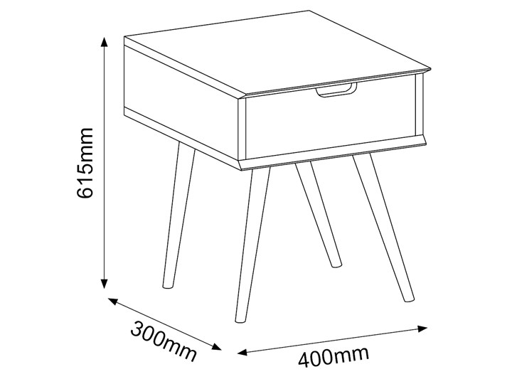 Szafka nocna Eavey Bed 40x62 cm czarna Typ Nocne Kolor Czarny
