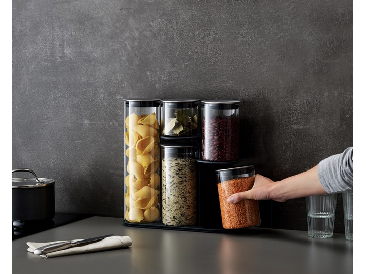Zestaw pojemników Podium 100 Collection Szkło Silikon Na makaron Na produkty sypkie Stal Typ Zestawy