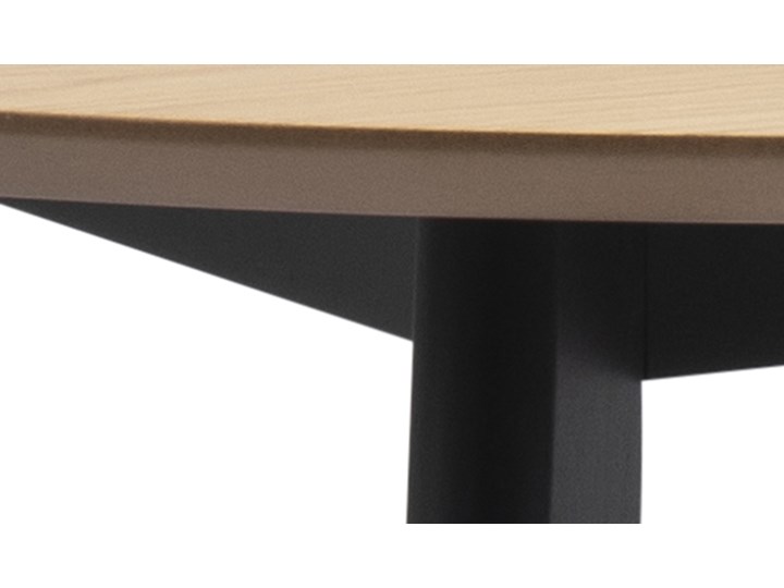 Stół Hanover Ø105 cm naturalny - nogi czarne Kolor Beżowy Drewno Liczba miejsc Do 4 osób