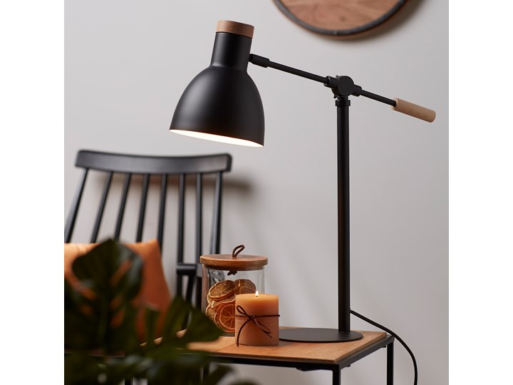 Lampa stołowa Tescarle czarna Metal Lampa biurkowa Kolor Czarny