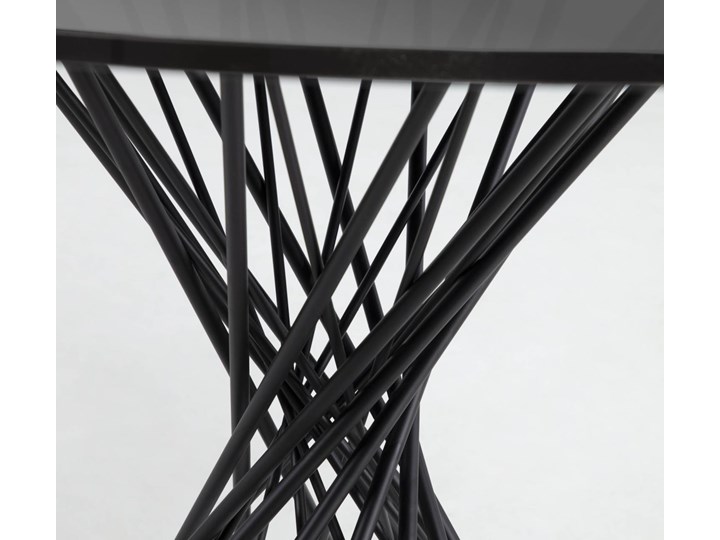 Stół Niut ∅120 cm czarny blat szklany Szkło Metal Kolor Szary